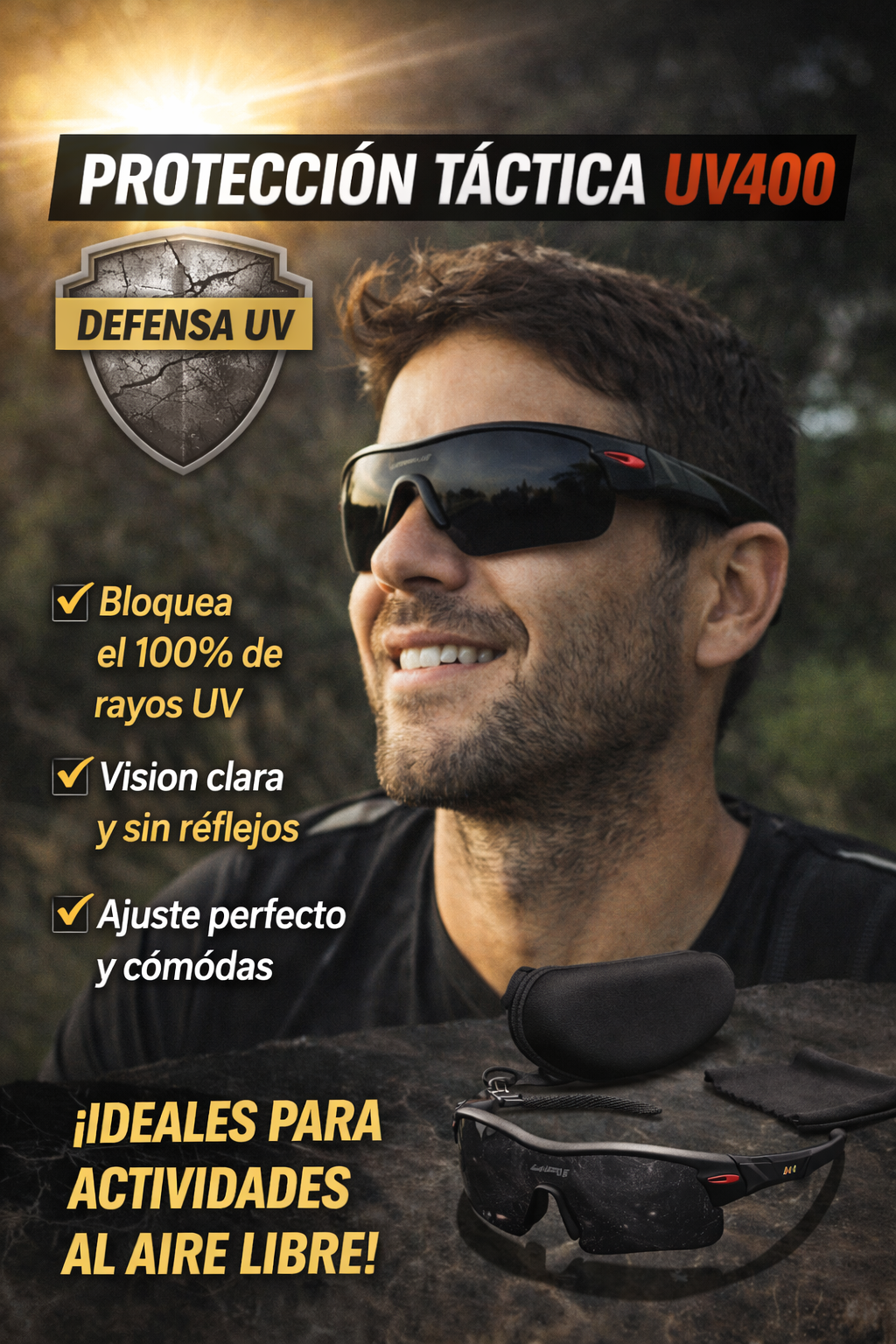 Protege tu vista en cualquier entorno sin sacrificar estilo / Gafas Tácticas Radar UV400