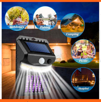 Lámpara Solar LED Mata Mosquitos UV para Exteriores