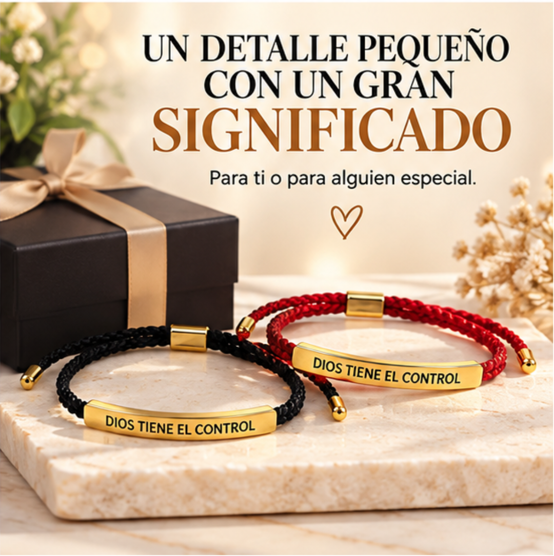 Pulsera Dios Tiene el Control 🙏 Ajustable | Accesorio de Fe