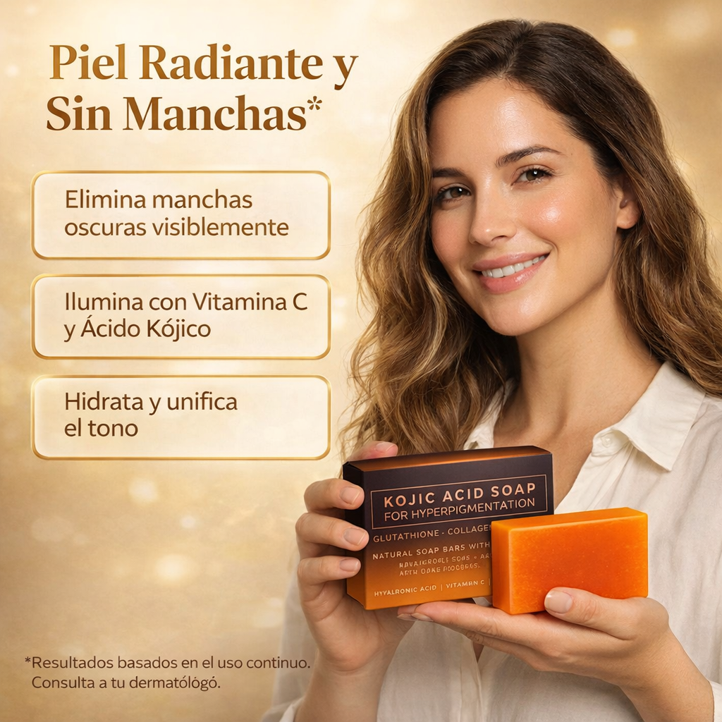 Tu piel merece verse más uniforme, luminosa y saludable / Jabón Antimanchas con Ácido Kójico