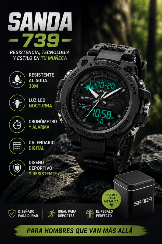 ESTILO, RESISTENCIA Y TECNOLOGÍA EN TU MUÑECA / Reloj deportivo Sanda 739 ORIGINAL