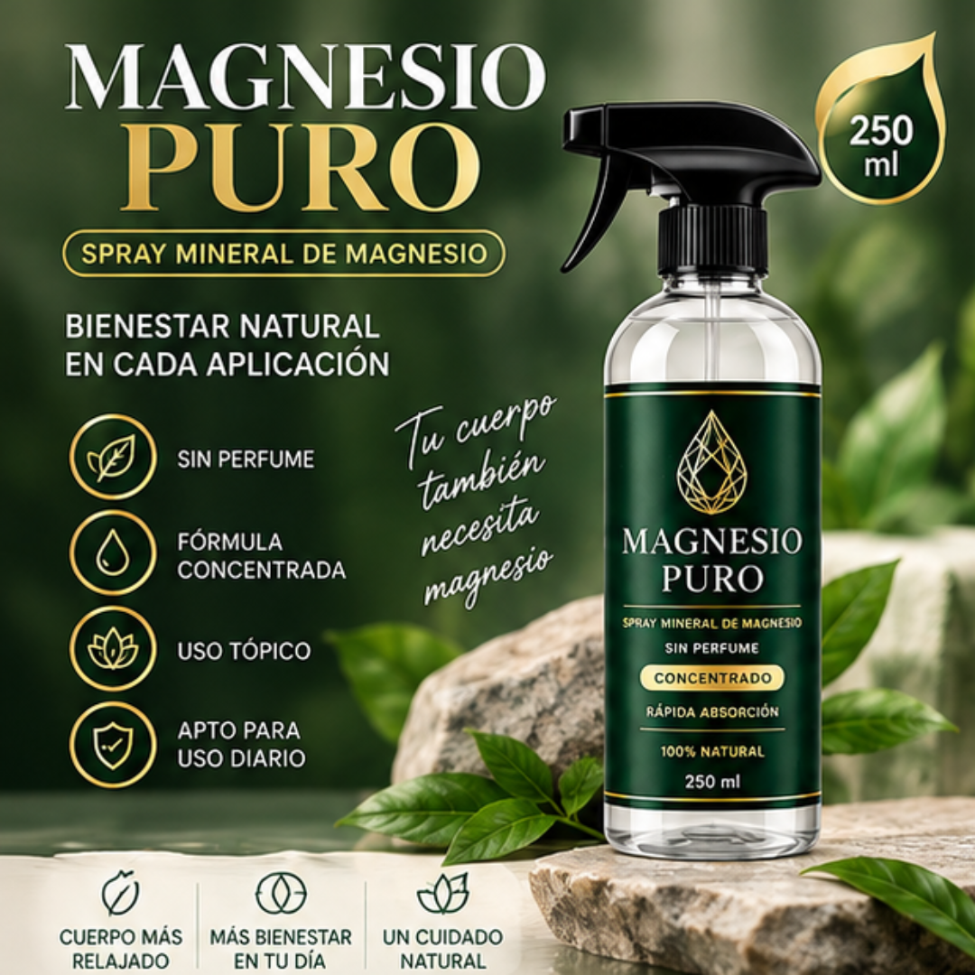 Magnesio Puro Spray 250 ml | Bienestar y Masaje Corporal