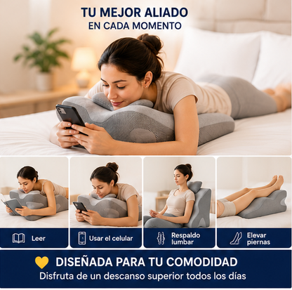 💛 Descansa Sin Dolor y Encuentra la Posición Perfecta | Almohada Ergonómica Multifuncional