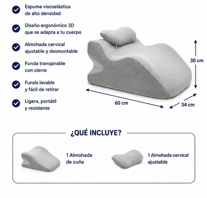 💛 Descansa Sin Dolor y Encuentra la Posición Perfecta | Almohada Ergonómica Multifuncional