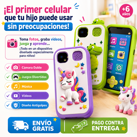 Celular Cámara Doble Kids | Diversión Segura y Aprendizaje Desde el Primer Uso