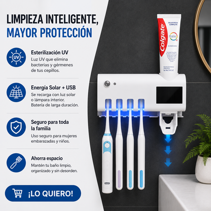 Soporte UV para Cepillos de Dientes | Mantén tu Baño Más Limpio y Organizado en Minutos