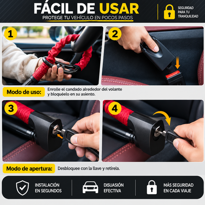 Evita un mal rato y protege tu carro en 30 segundos / Cerradura Antirrobo Para Carro