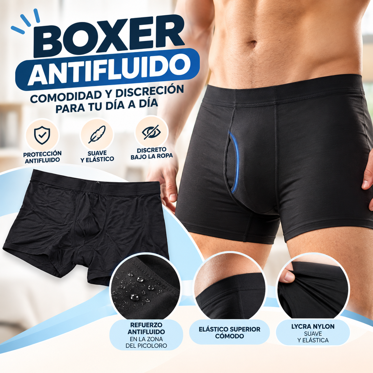 BOXER REUTILIZABLE ABSORBENTES PARA LA INCONTINENCIA / Tecnología innovadora y a prueba de fugas