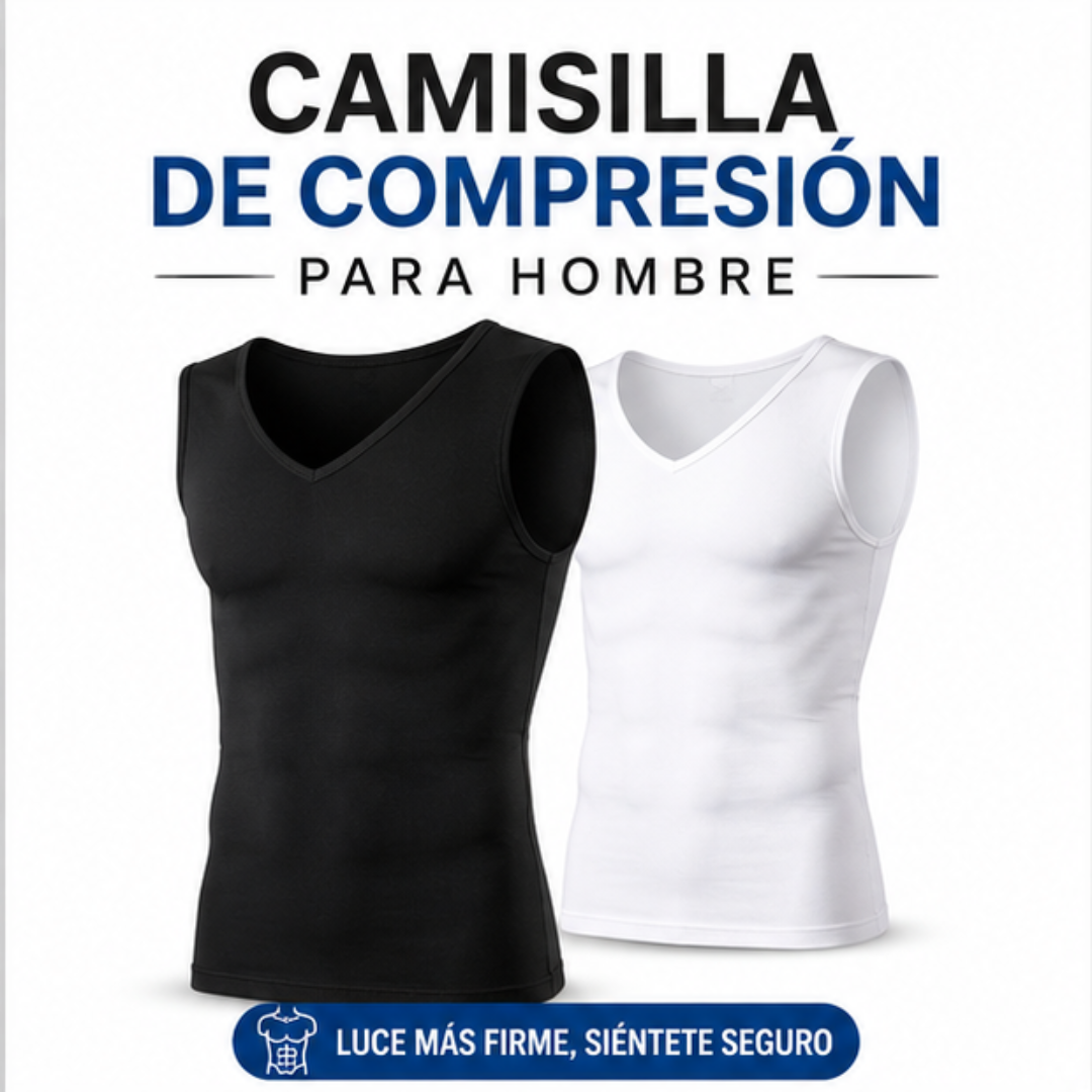 Camisilla de Compresión para Hombre | Reduce Visualmente el Abdomen y Mejora tu Postura al Instante