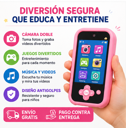 Celular Cámara Doble Kids | Diversión Segura y Aprendizaje Desde el Primer Uso