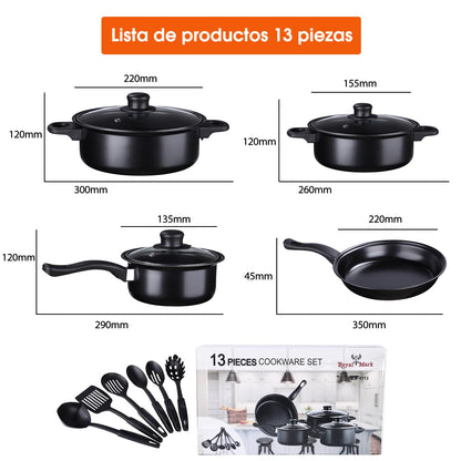 Juego de Cocina 13 Piezas (Producto Antiadherente)