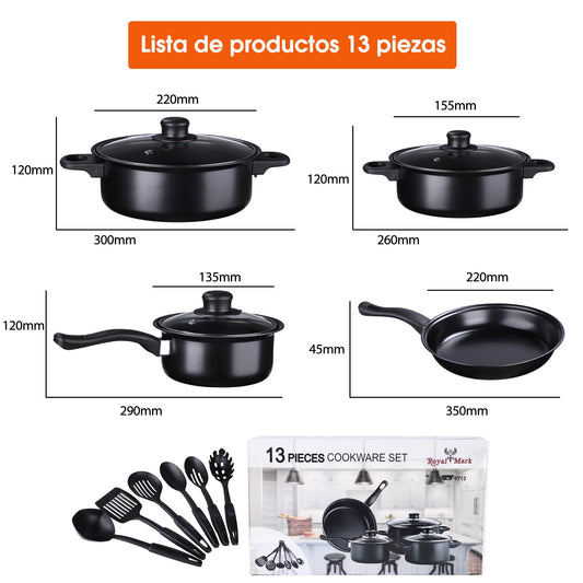 Juego de Cocina 13 Piezas (Producto Antiadherente)