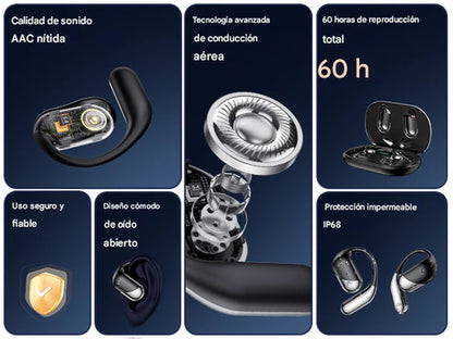 Audífonos INALAMBRICOS IA TRADUCCIÓN Habla 150 idiomas en segundos — sin Wi-Fi, sin aplicaciones complicadas, sin estrés.