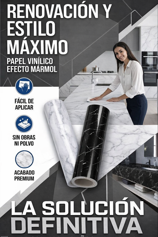 PAPEL ADHESIVO MARMOLISADO ¡Renovación y Estilo en minutos!