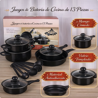 Juego de Cocina 13 Piezas (Producto Antiadherente)