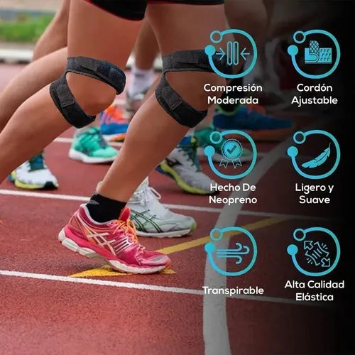 x2 Menisquera Doble Negra / Soporte de Rodilla