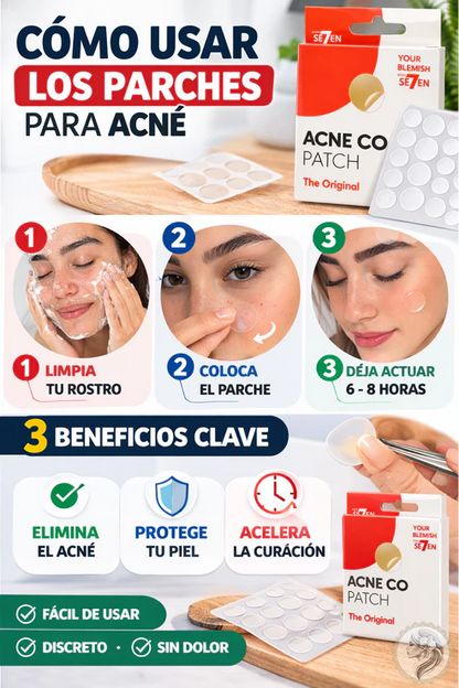 Parches Para Acne DESARROLLADOS CON TECNOLOGÍA HIDROCOLOIDE / PACK X 6 HOJAS