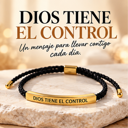 Pulsera Dios Tiene el Control 🙏 Ajustable | Accesorio de Fe