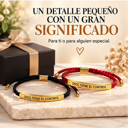 Pulsera Dios Tiene el Control 🙏 Ajustable | Accesorio de Fe