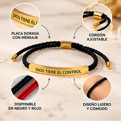 Pulsera Dios Tiene el Control 🙏 Ajustable | Accesorio de Fe