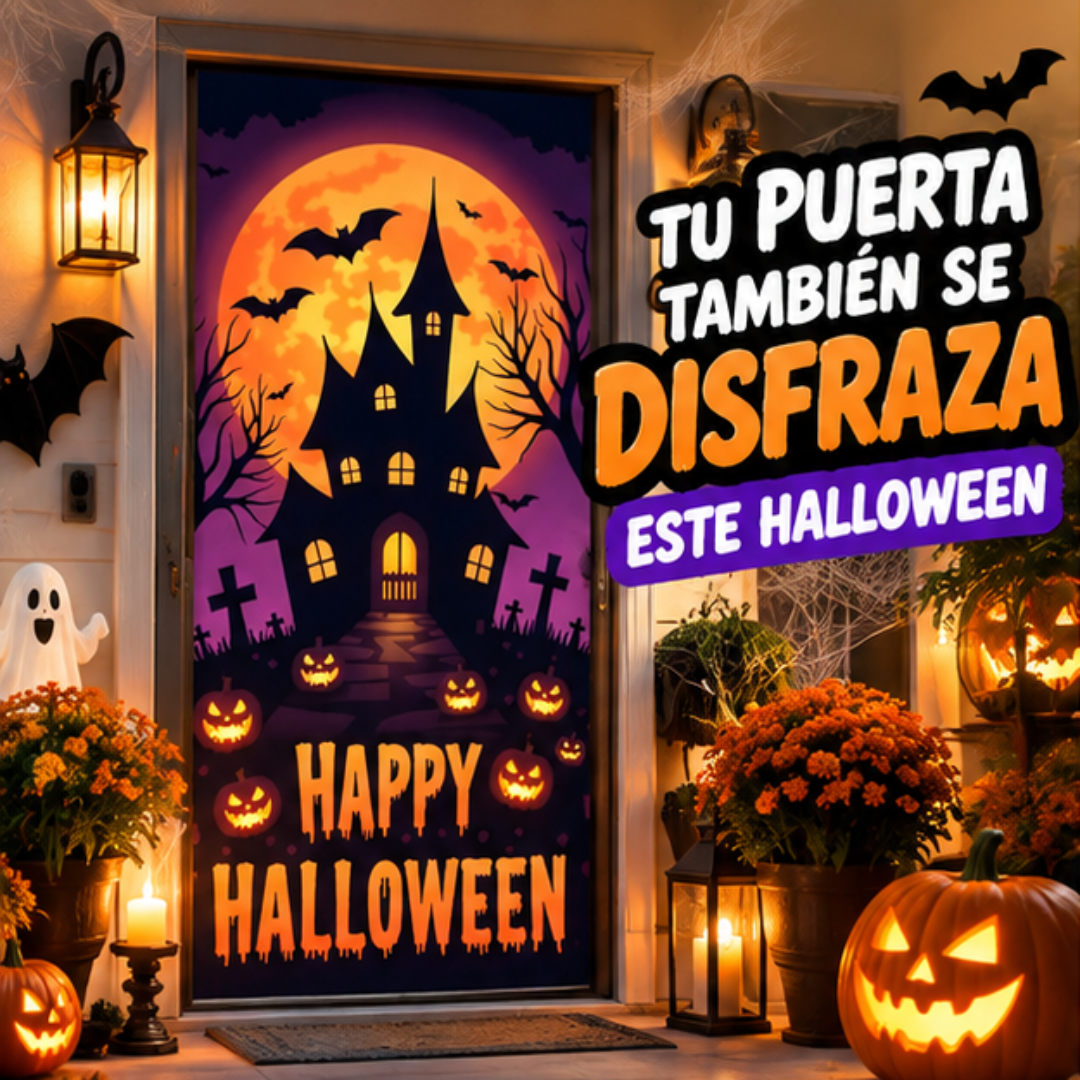 Fundas Decorativas para Puerta Halloween | Diseños Terroríficos 🎃🐈‍⬛