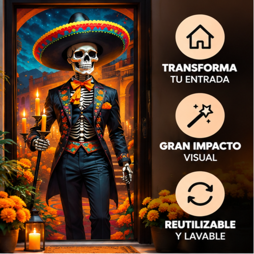 Fundas Decorativas para Puerta Halloween | Diseños Terroríficos 🎃🐈‍⬛