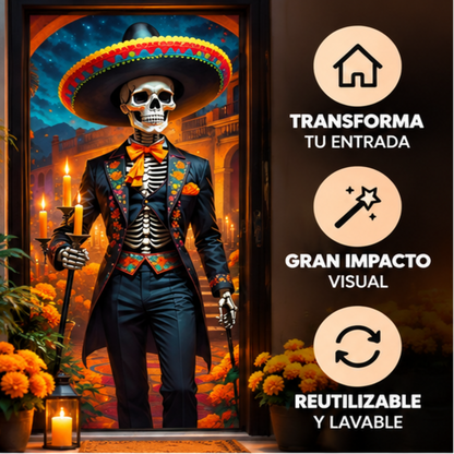 Fundas Decorativas para Puerta Halloween | Diseños Terroríficos 🎃🐈‍⬛