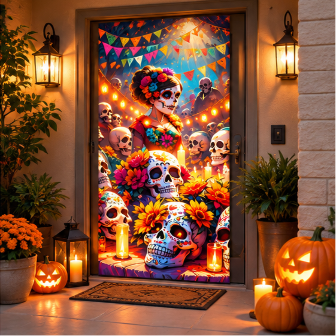 Fundas Decorativas para Puerta Halloween | Diseños Terroríficos 🎃🐈‍⬛