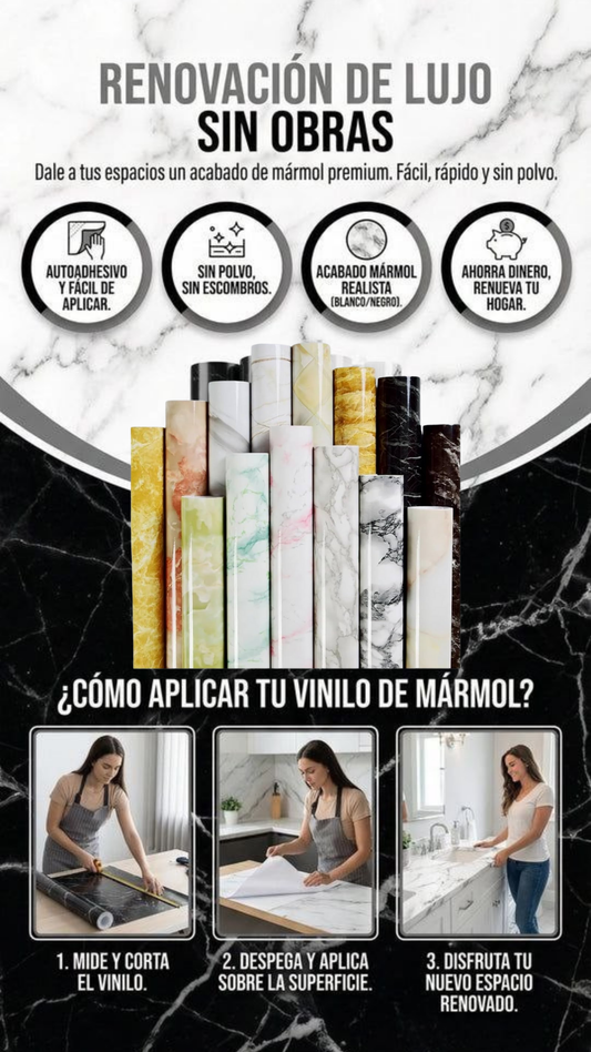 PAPEL ADHESIVO MARMOLISADO ¡Renovación y Estilo en minutos!