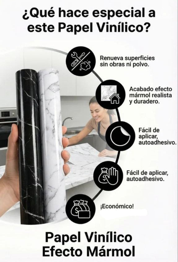 PAPEL ADHESIVO MARMOLISADO ¡Renovación y Estilo en minutos!